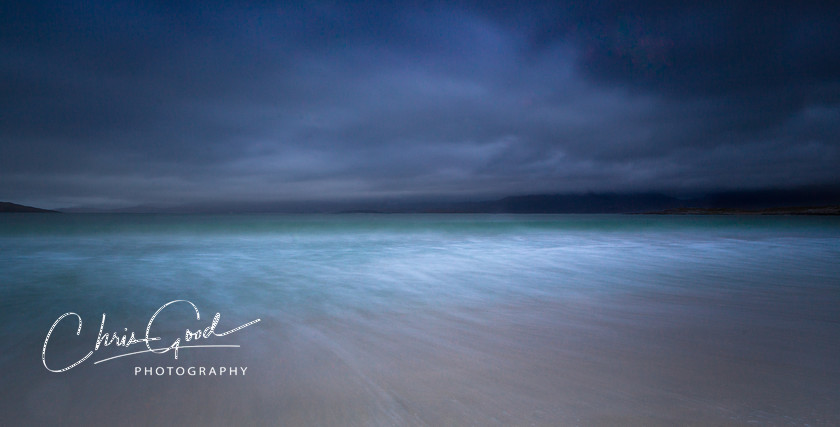 After the Storm 
 An autumnal storm had blown across the Outer Hebrides the previous night, venturing out in the morning we came across the magical Luskentyre, it didn't disappoint. 
 Keywords: Luskentyre, Losgantir, Long Exposure photography, Seascape, UK, Scotland, Outer Hebrides, Isle of Harris, Harris
